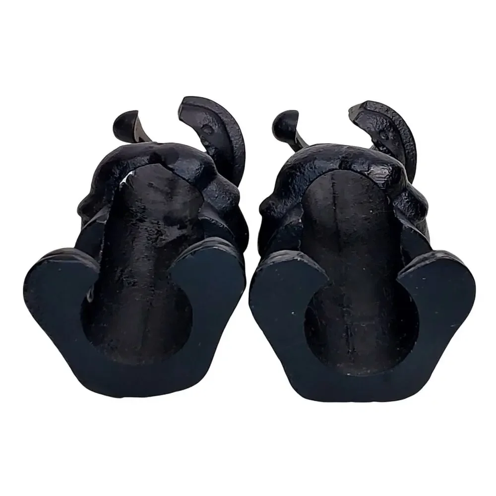 Elf Cast Iron Taper Candle Holders Crate and Barrel 5.5